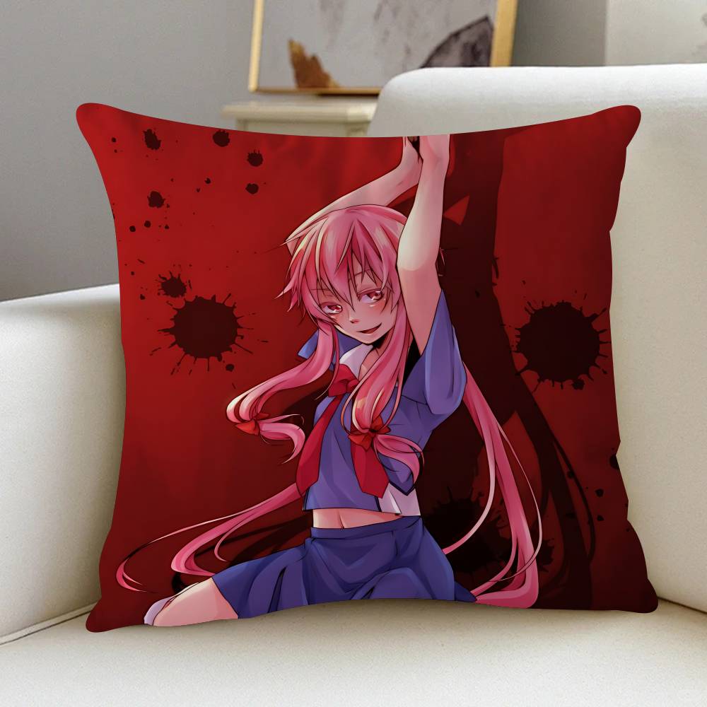 Gasai Y-Yuno Pillow Cover Sofa Cushion Cover Home Room Decoration Children Gift