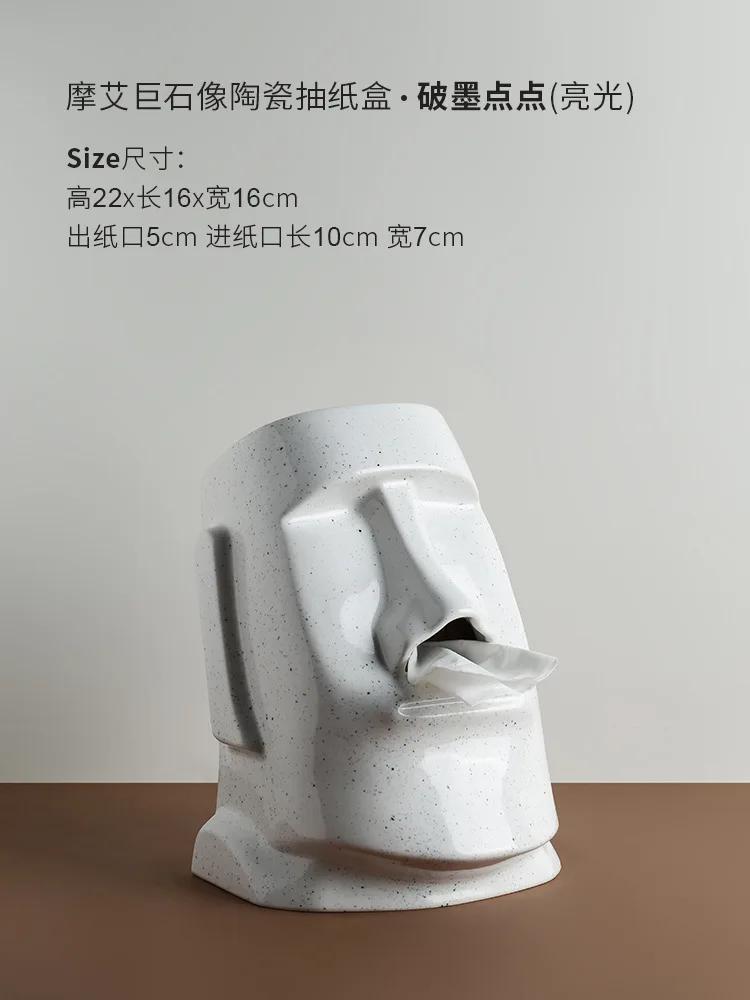 Креативный скандинавский стиль Коробка для салфеток Украшения Гостиная Обеденный стол Чай Креативный керамический ящик Коробка для дома Украшения белый