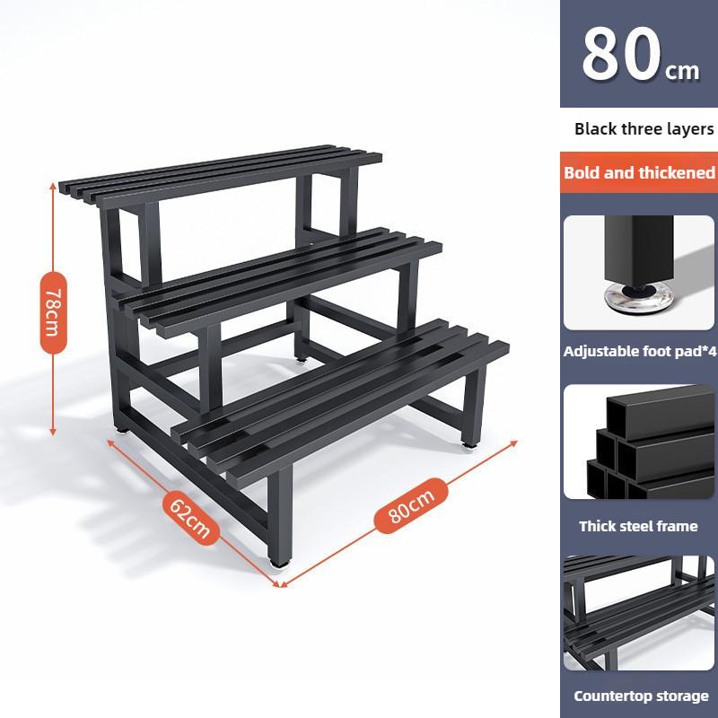 Gardens Indoor Plant Rack Stainless Steel Metal Waterproof Flower Step Display Stands Multi-Layer Ladder Shelf