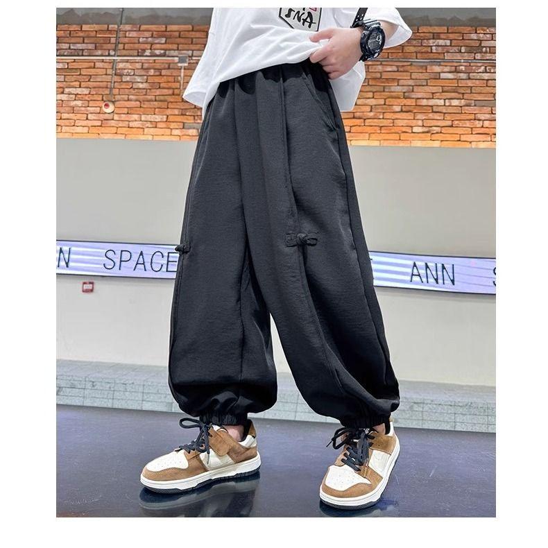 Boys' and Girls' Mosquito Repellent Pants Summer Thin Ice Silk Chinese Style Boys' Quick Drying Children's Pants