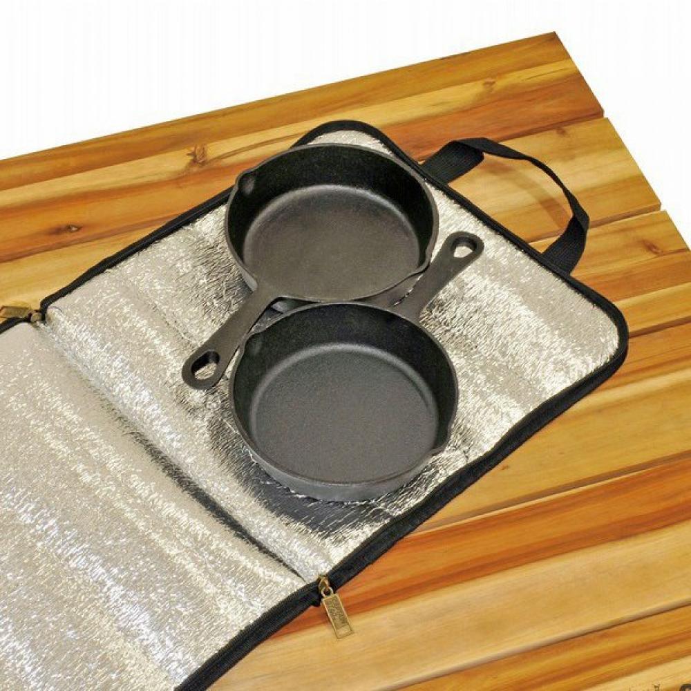 Captain Stag Outdoor Griddle Multi Griddle Round Grill Bag 34cm Storage Bag With Cushioned Pockets Black Ug 1589