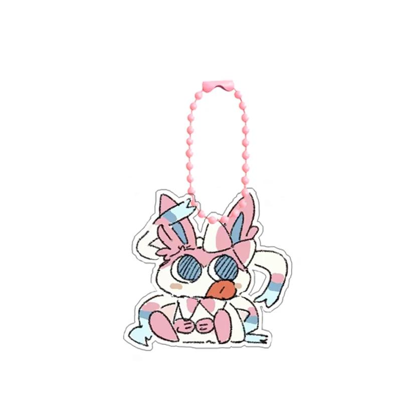 

Pokemon Flareon Umbreon Eevee Espeon Jolteon Self-Control Acrylic Key Buckle Pendant Anime Keychain school bag pendant Gift