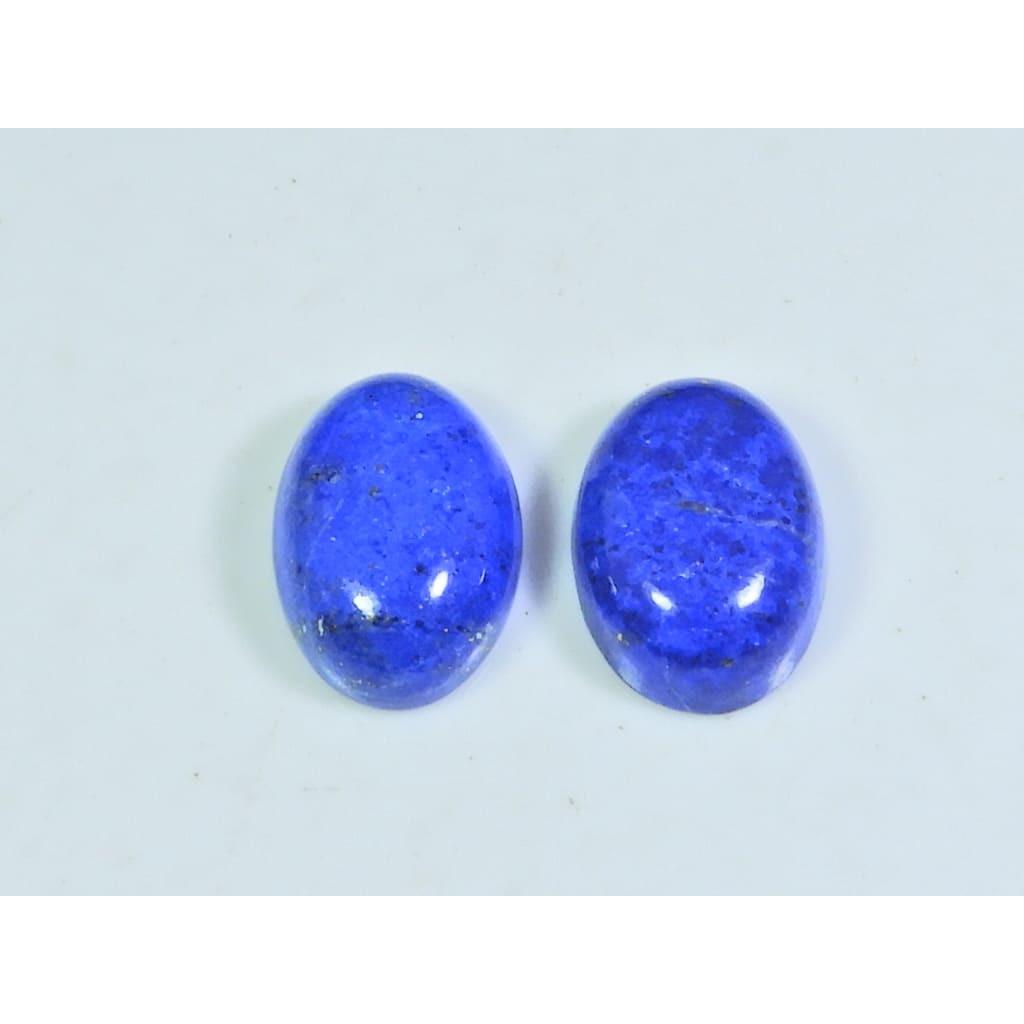 13X18MM Natural Lapis Lazuli Oval Cabochon Loose Gemstone 2Pcs Lot 26Cts. A-509