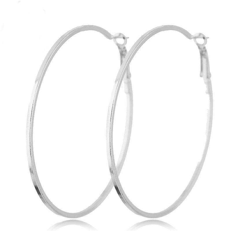 

Модные, металлические простые круглые серьги-гвоздики в форме круга, простые однотонные круглые серьги серебряный