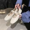 22 Spring New Retro Flat-soled Single Shoes Square Head Beautiful One-word Buckle Mary Jane