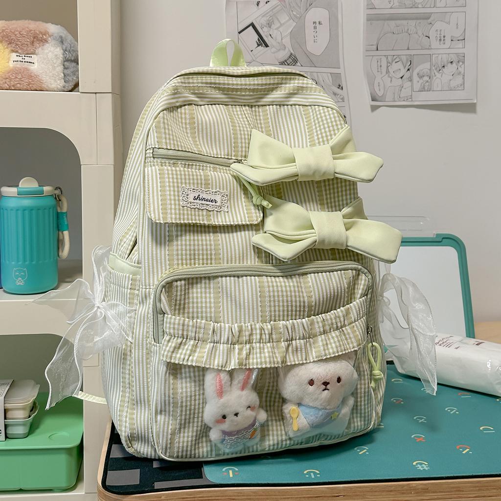 Schoolbag Japanese and Korean niche bow design student schoolbag ins small wind fresh high value backpack women commuter backpack