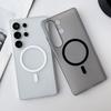 Slim Clear Stripes Pattern For Magnetic Case For Samsung S2 S24 S23 Ultra Plus Frosted Shockproof Armor Cover