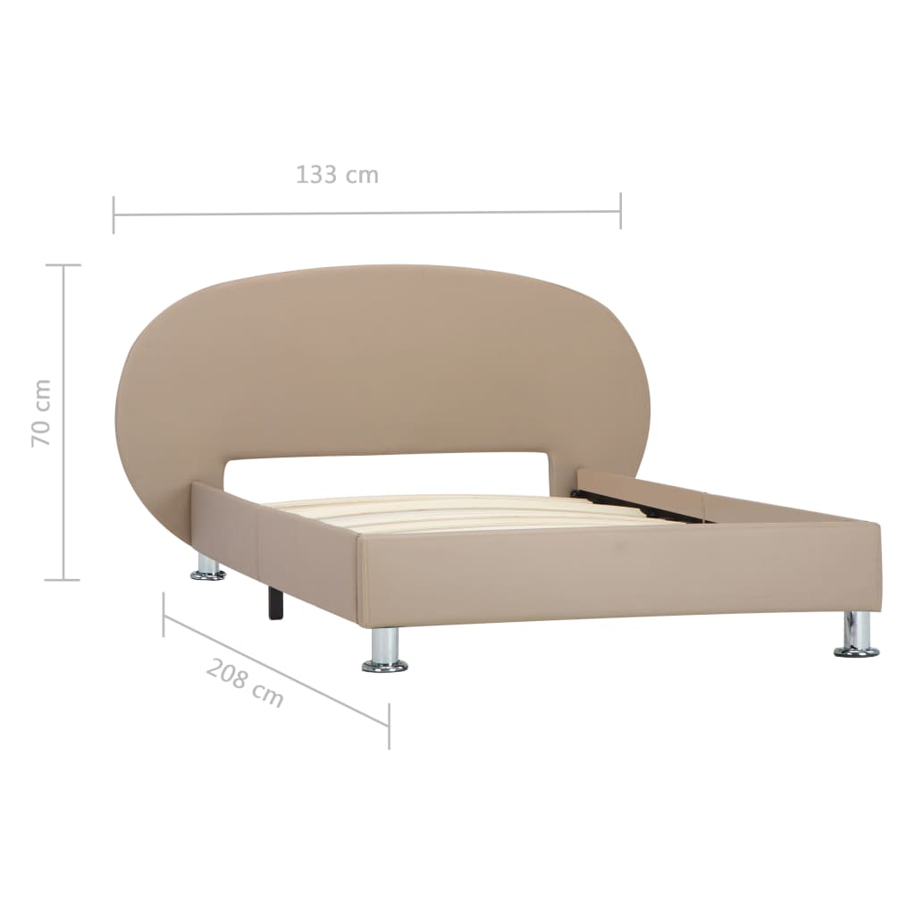 Bed Frame in Cappuccino Brown Artificial Leather 100 x 200 cm