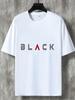 Unisex T Shirt Black Letter Graphic Tee Minimalist Text Print Short Sleeve O Neck Casual Oversized Tops Daily Summer Street Fashion