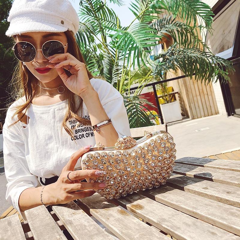 Summer popular women's diamond-encrusted bag chain shoulder messenger bag dinner clutch bag
