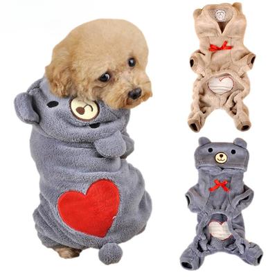 Haustierbedarf Herbst und Winter Kleine und mittlere Hunde Verdickte Liebesbären Vierbeiner Pullover Kleidung