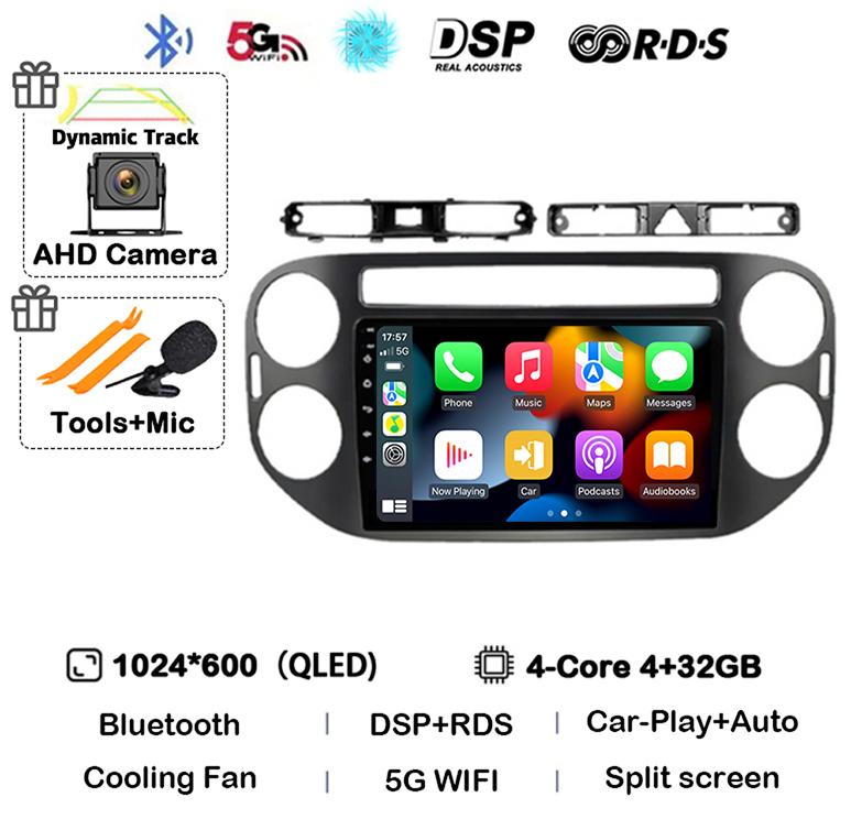 Android 14 Auto Carplay pentru VW Volkswagen Tiguan 1 NF 2006 2008-2012 2013 2014 2015 2016 Radio auto Multimedia Player GPS Stereo