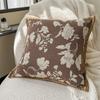 Vintage Floral Soft Chenille Decorative Pillow Cover 45x45cm Brown Grey Green Cushion Cover for Sofa Bed Home Living Room Decor