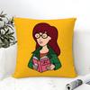 Cartoon DDaria Pillow Case Cotton Linen Fabric Square Zipper Pillowcase Home Decorative Living Room