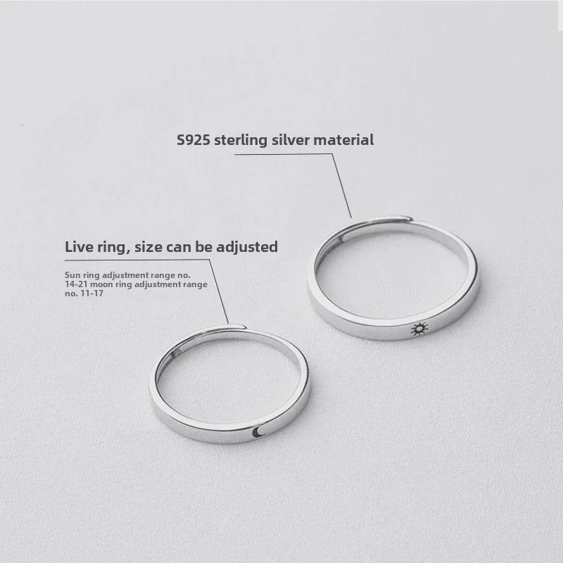 925 versilberte Paarringe: Schlichtes Design im japanischen Stil für Fernbeziehungen