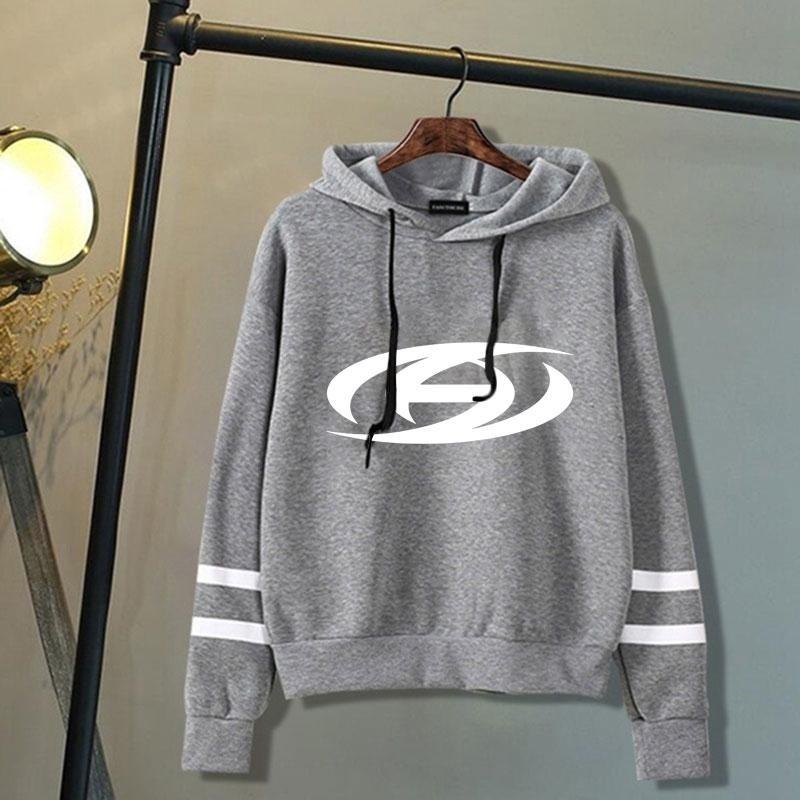 Kpop Ateez Hoodie Unisex Fashion Personality Striped Long Sleeve Pullover Streetwear Casual Loose Hooded Sweatshirt