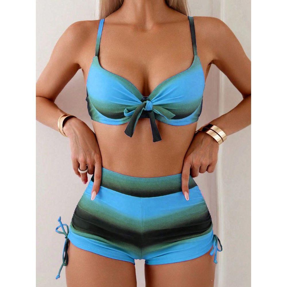 

Cikini Summer Beach Women s Tie-Dye Bikini Set With Twist Front And Ruched Bottoms For Vacation S