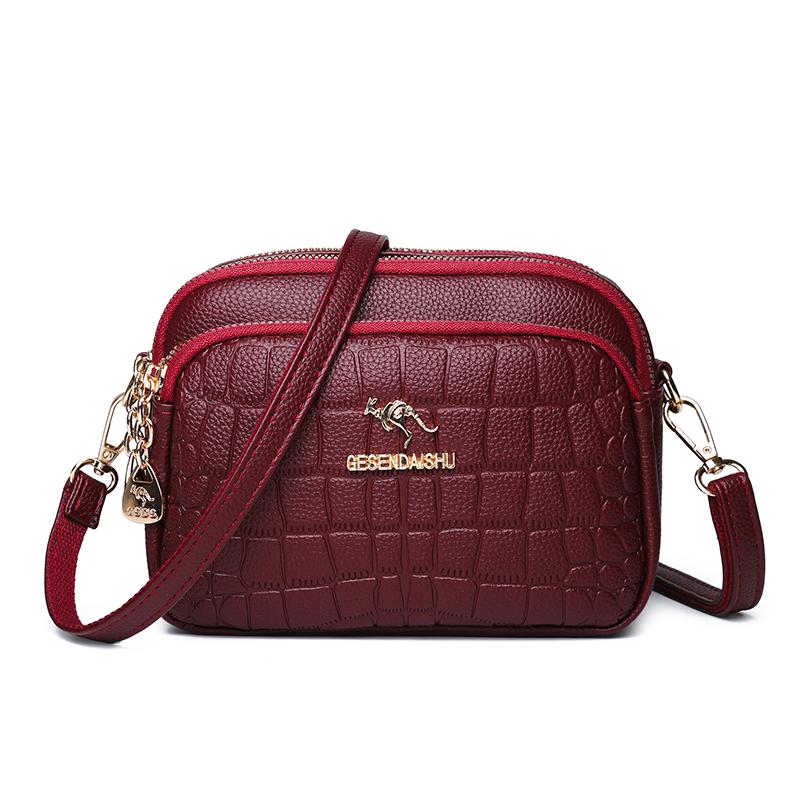 Fashi High Quality Crocod Pattern Women Leather Shoulder Bag Brand Designer 2 Layers Handbag Luxury Small Female Crossbody Sac