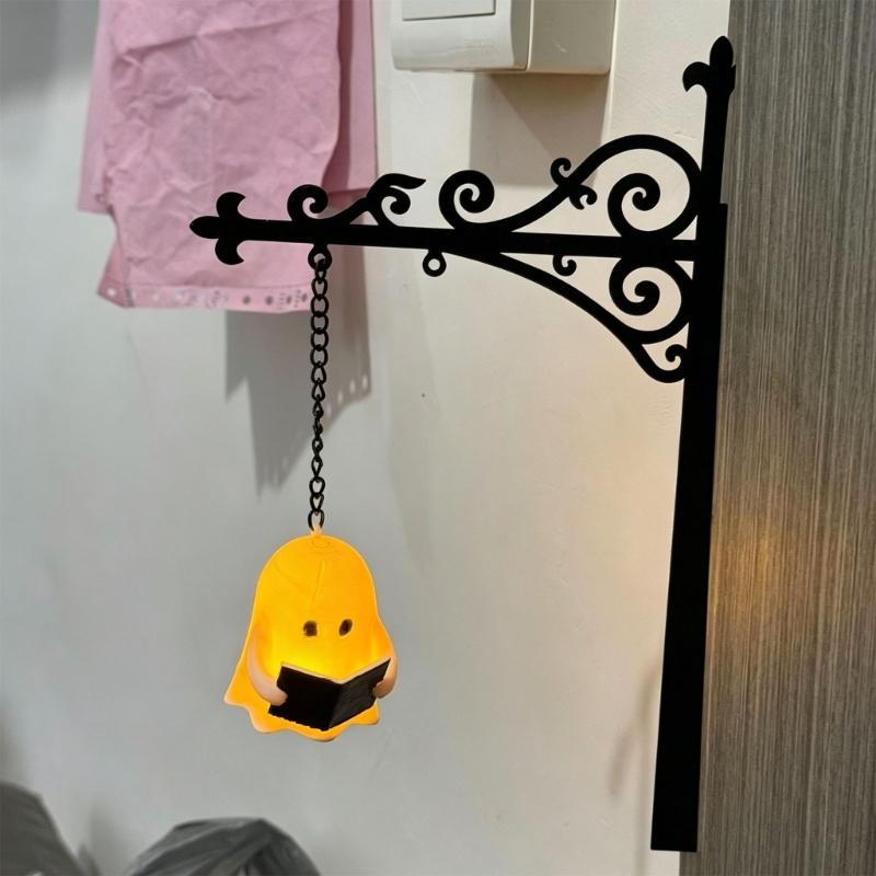 Library Lantern Reading Nooks Decorative Light, Ghostly Pendants Bookshelves Hanging Lamp with Shelf Edges Mount and Warm Glowing