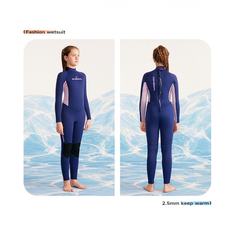 Children's Diving Suit 2.5MM One-piece Long-sleeved Girls 'warm Swimsuit Teen Snorkeling Surfer