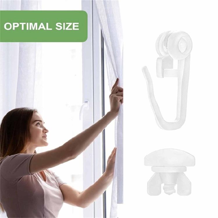 54Pcs Curtain Lock Curtain Roller Inner Rails,End Lock Curtain Rails,Curtain Rails Stoppers for Rails Systems