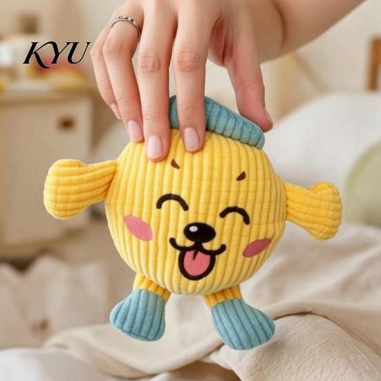 Squeaky Dog Toys Plush Chew Toy, Cartoon Cat/Dog Shape, Interactive Teeth Boredom Buster for Home Alone Dogs Grinding And Relief Toy Indoor Cats Small