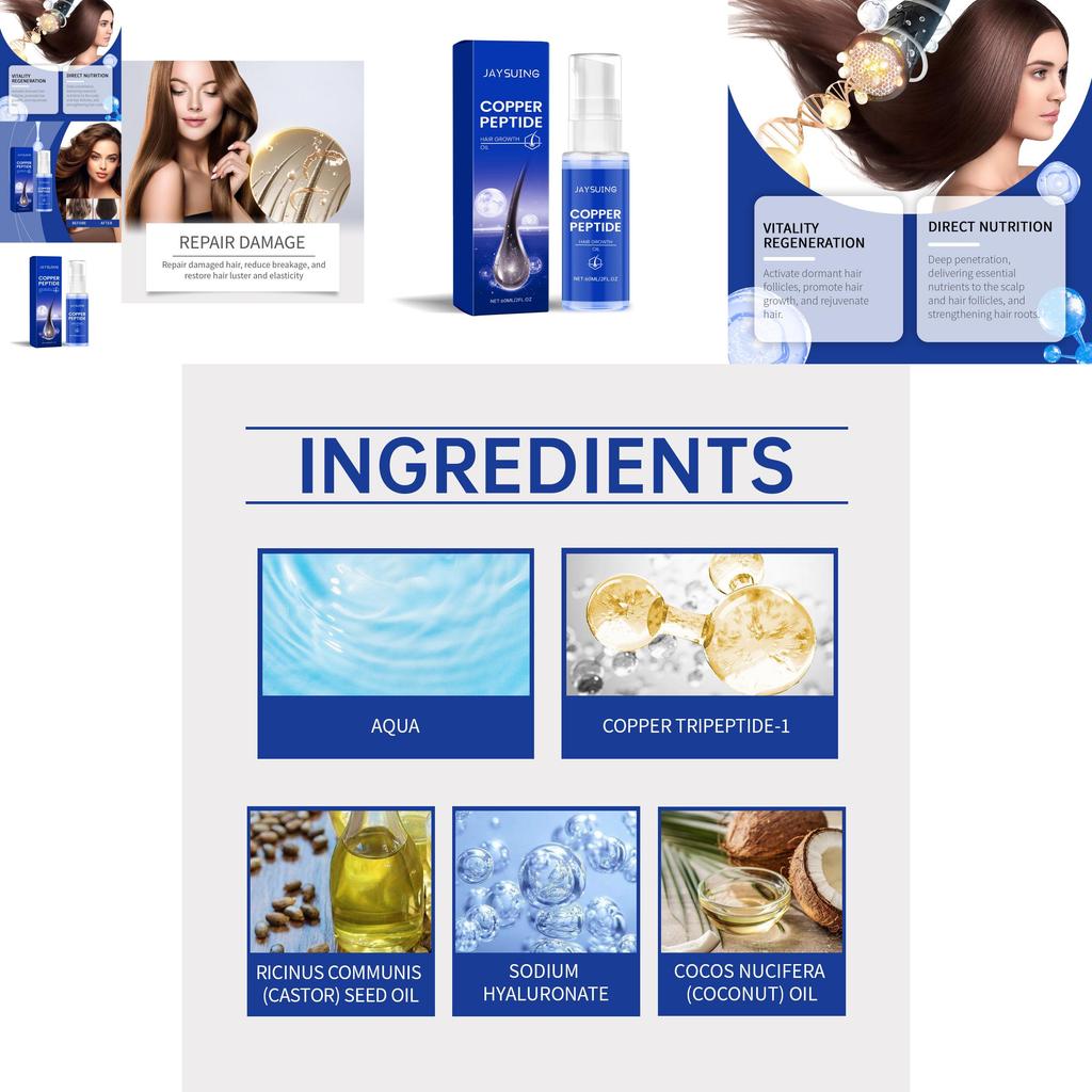 Jaysuing Copper Peptide Hair Oil 60ml Nourishing And Shiny Hair Treatment For Ultimate Glossiness