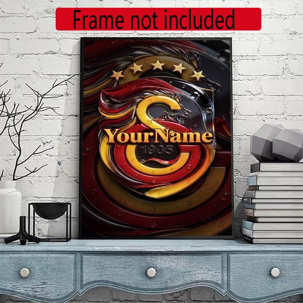 Galatasaray Personalized Name Round Diamond Painting Kit Diamond Embroidery Painting Rhinestones Mosaic Frameless Handwork Decoration Arts