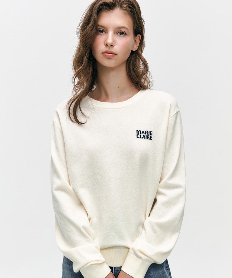 MARIE CLAIRE Wool Blend Basic Logo Round Knit (Mafckn16Niv)