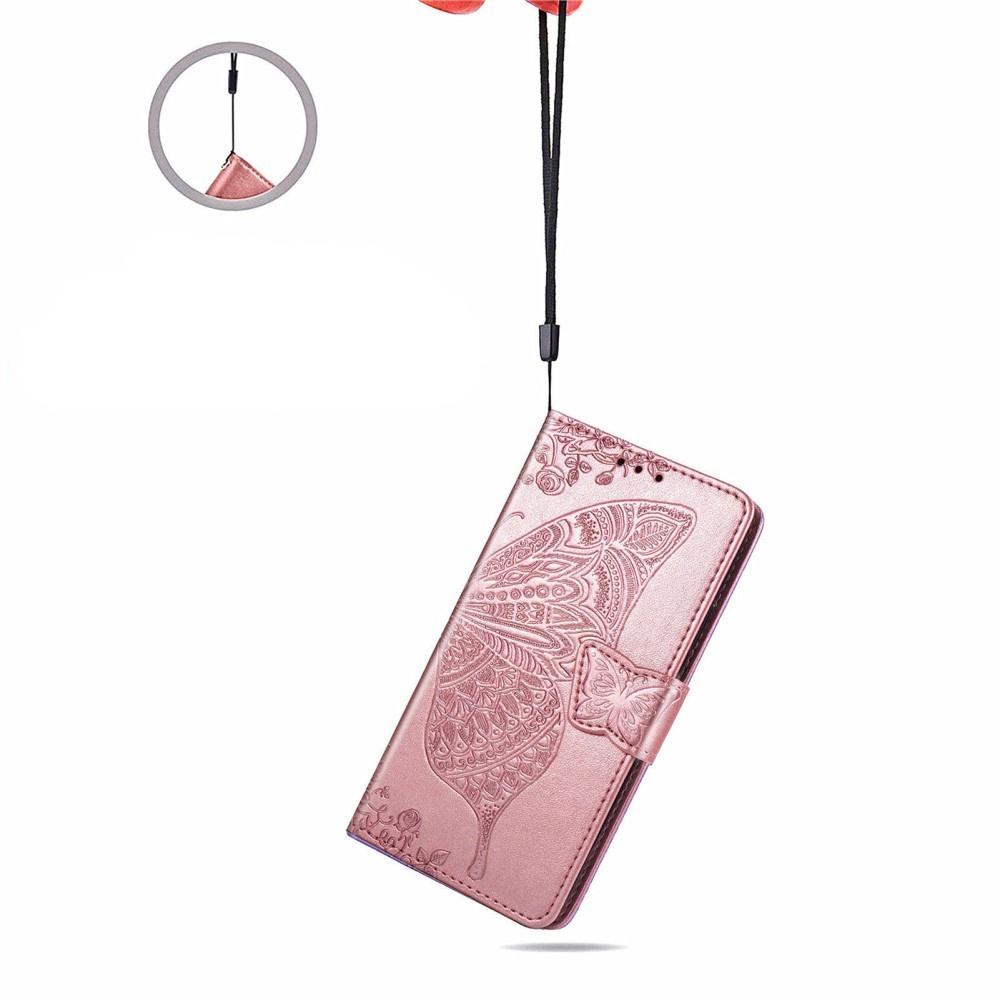 Flip Case for Motorola Edge 50 Ultra, Butterfly, Rose Gold