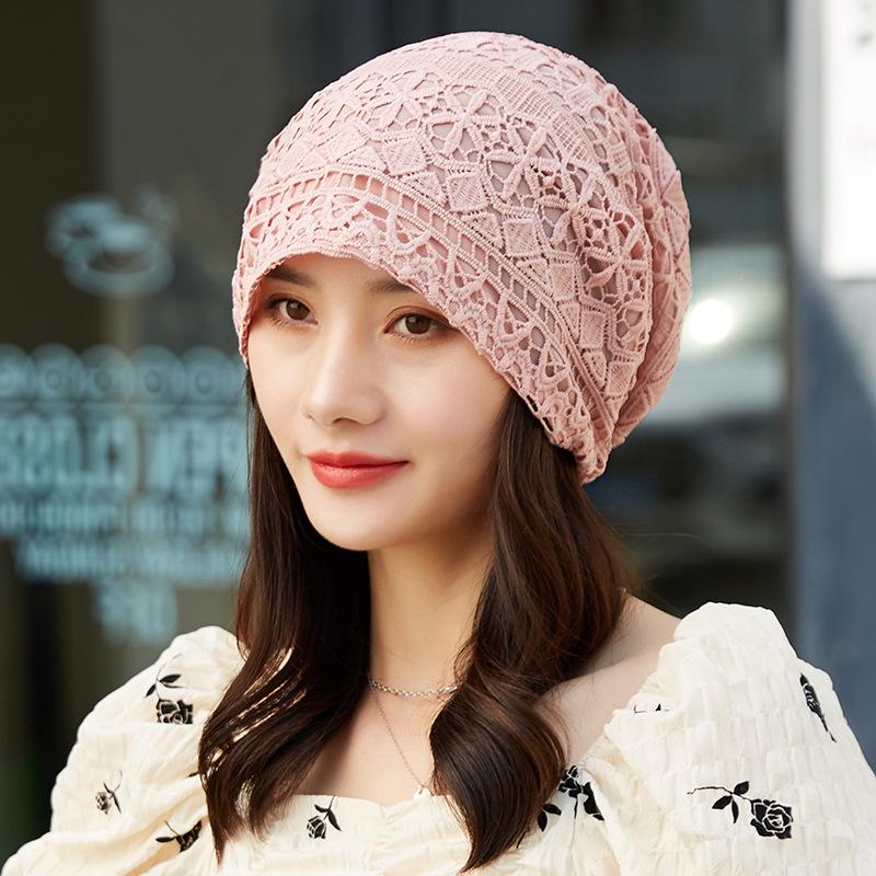 Women's Breathable Lace Beanie – Thin, Knitted Headscarf for Hair Coverage
