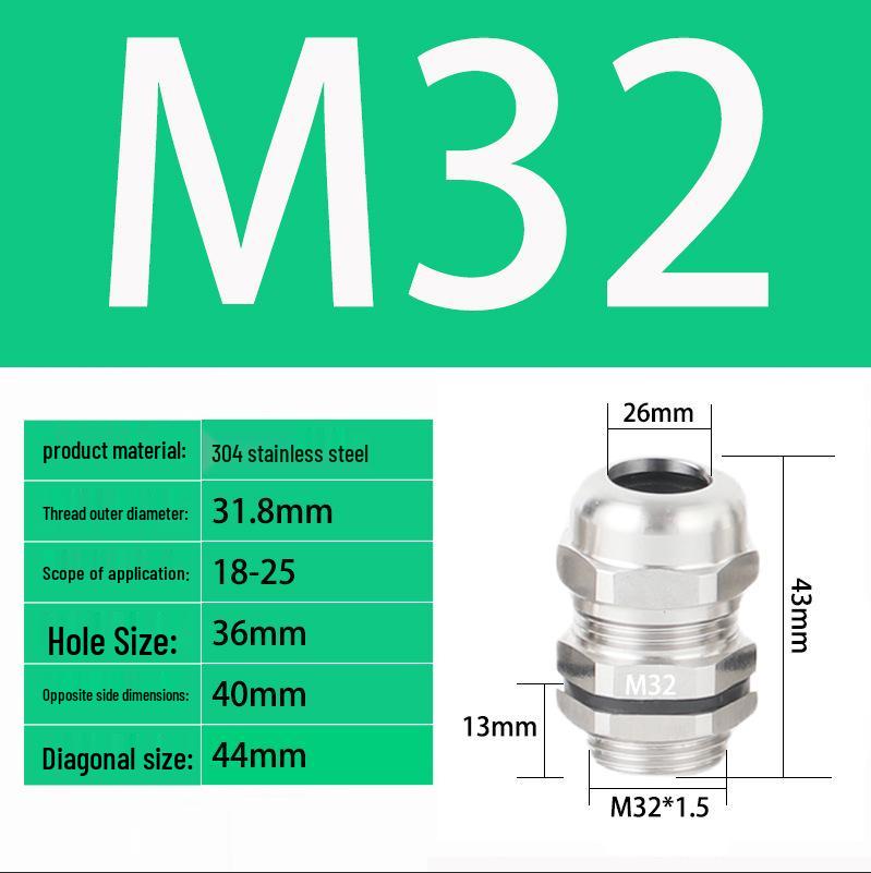 M Series Waterproof Stainless Steel Explosion-Proof Cable Gland and Sealing Connector
