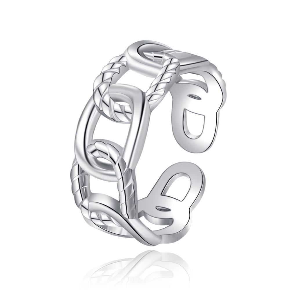 New High-Grade Retro Gold Plated Hollow Chain Ring - Adjustable Openwork Women's Jewelry