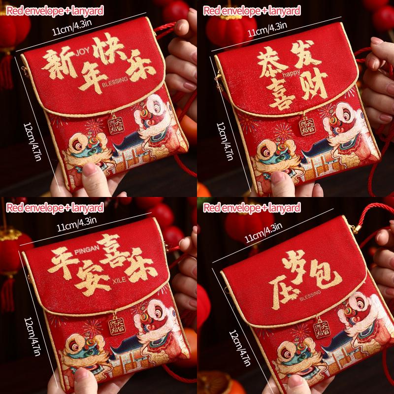 2026 Red Envelopes Chinese New Year Decorations 2026 Party Favors Gifts Bags Money Packaging Bags Spring Festival Red Pockets