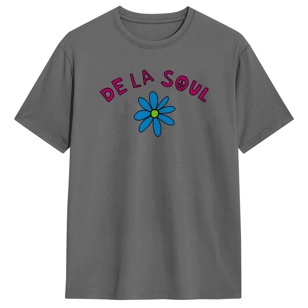 Hip Hop De La Soul T Shirt Unisexs Pure Cotton Funny TShirts Round Collar Tees Short Sleeve Clothing Printed