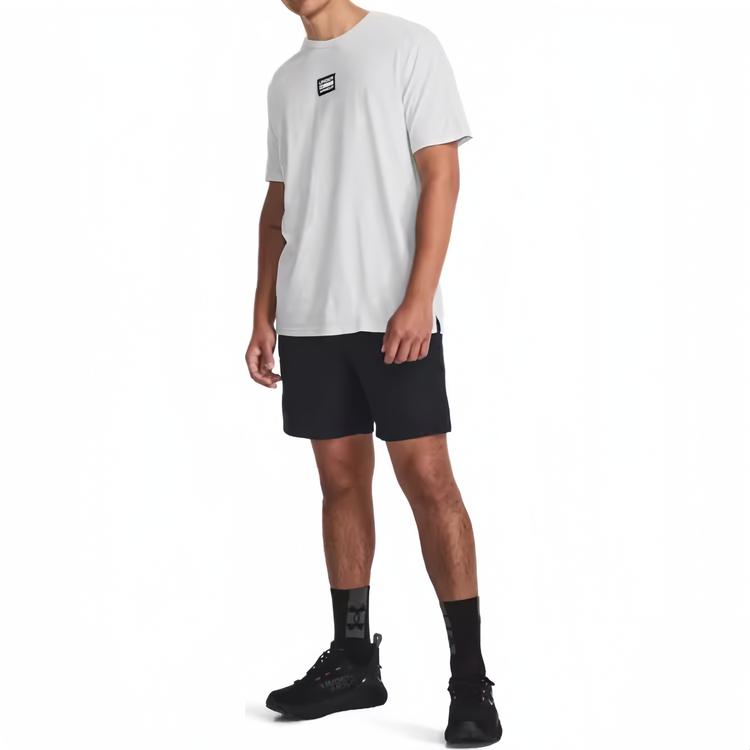 Under Armour Elevated Letter Print Wash Training Short Sleeve T-Shirt Men Tops Gray 1379552-014