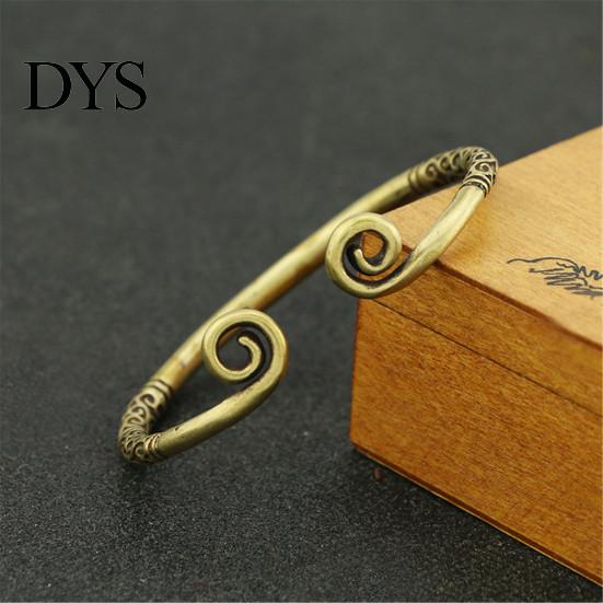 Man Woman Brass Adjustable Hand Bracelet Bangle Valentine Day Jewelry Gift Cuff