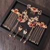 Vintage Bridal Headpiece Set Gorgeous Jewelry Headwear Tassel Hairpins Wedding Headpieces Chinese Phoenix Crown Headpieces