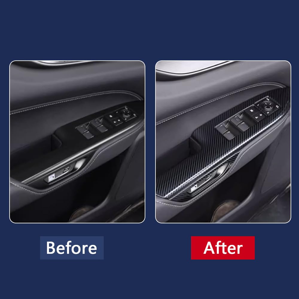 Car Accessories Inner Window Lift Door Lock Switch Control Panel Cover Trim Compatible with Lexus NX 250 350 350h 450h+ 2025 2024 2023 2022 (Carbon