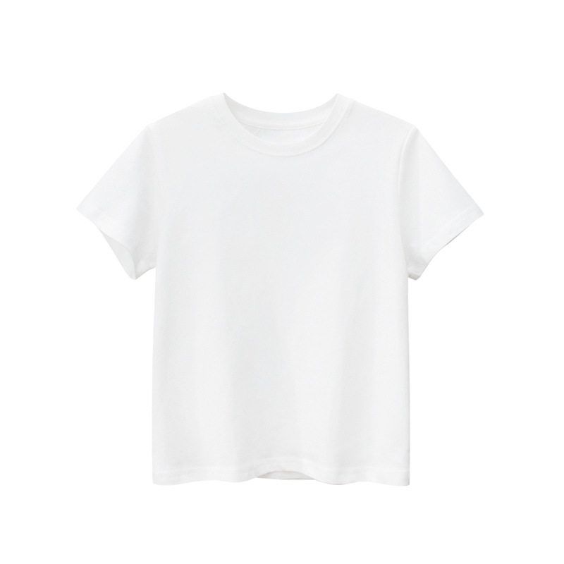 Brand Children's Clothing Summer 2026 Model Children's Pure Cotton Short-Sleeve T-Shirt Promotional Clothing Unisex Solid Color Base Shirt