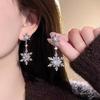 Luxury Zircon Earrings Crystal Pearl Studs Elegant Snowflake Earrings Jewelry Accessories