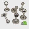 Stainless Steel Round Head Shower Curtain Rod and Fixed Base Accessories