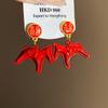 Fashion Jewelry Chinese Style Pony Earrings Fu Character Red Drop Earrings  New Year Gift