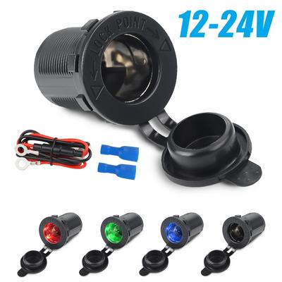 Presa di corrente impermeabile per veicoli da 12 V-24 V con LED - Adattatore di ricarica multiuso per auto, moto, barca, camion (4 colori)