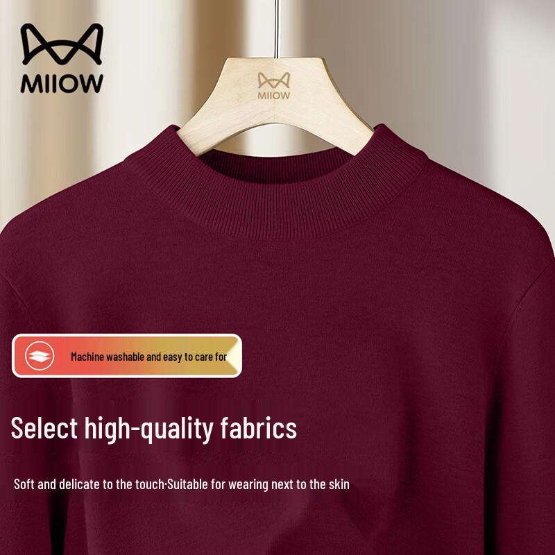 MiiOW Men's Semi-High Collar Knit Sweater