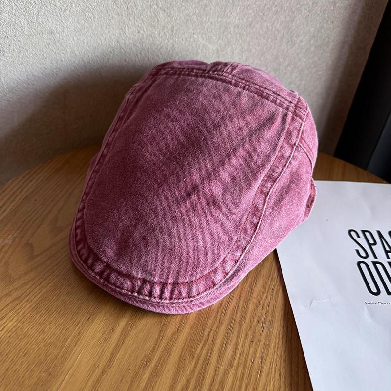 Waterwashed Cotton Retro Beret Hat With Breathable And Sunshade Features For Men And Women