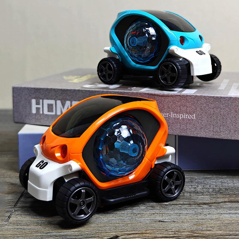 Children's Electric Toy Car Flashing Music Omnidirectional Rotating Cool Light Holiday Gift