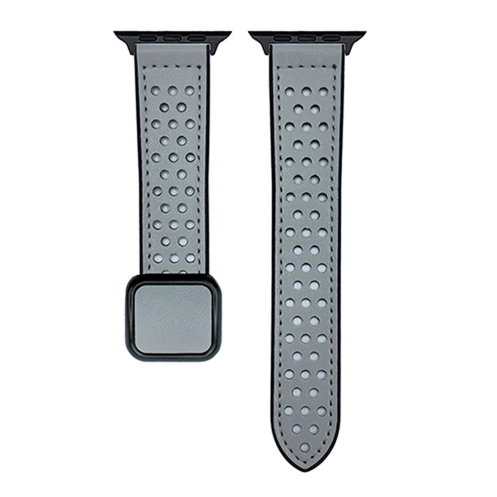 Armband für Apple Watch Serie 10 9 8 7 SE 6 5 4 3 2 1 42mm 41mm 40mm 38mm Quadratische Magnetschließe Perforiertes Silikonarmband