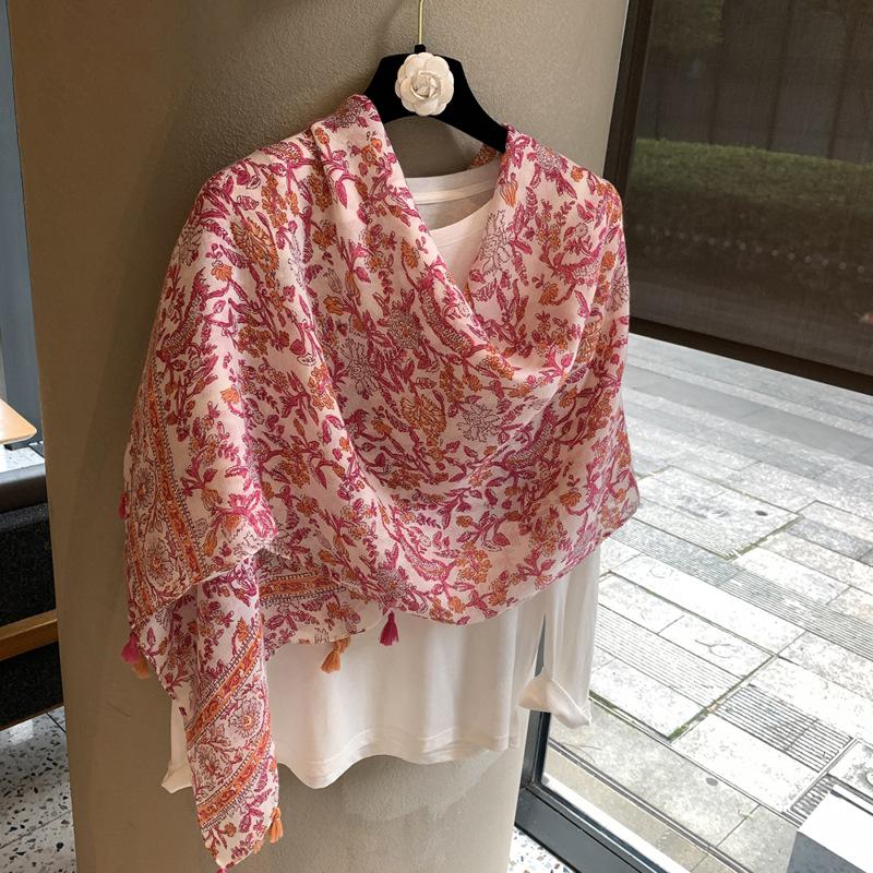 Retro Ethnic Style Popular High-End Atmosphere, Headscarf, Jacquard Cashew Nut Shawl, Long Scarf, Female Outdoor Shawl
