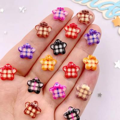 50Pcs Mix 11mm Cute Grid Bowknot Flower Nail Art Flat Back Rhinestone Scrapbook DIY Valentine's Day Appliques Crafts Accessories
